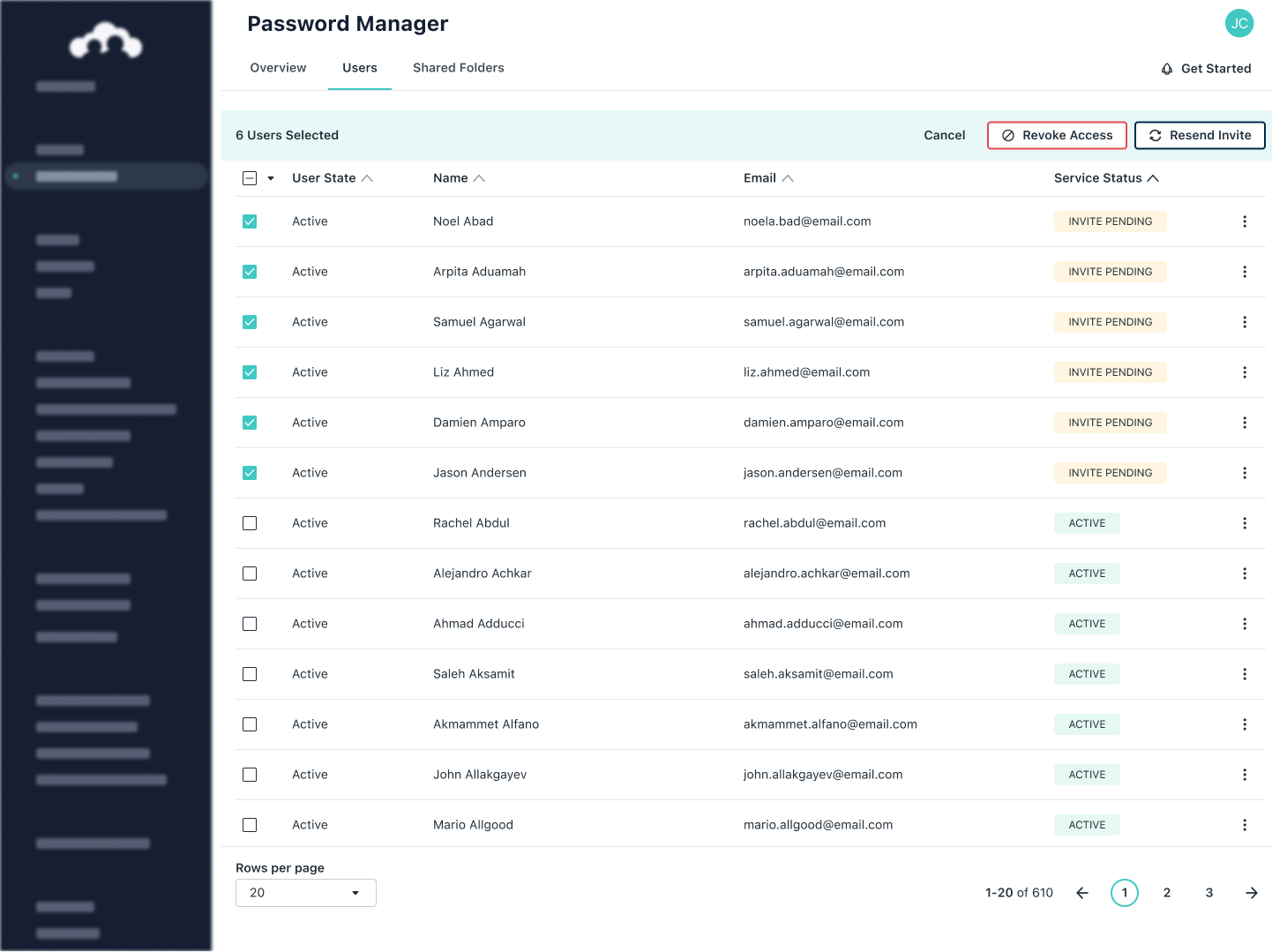 Centralised access control