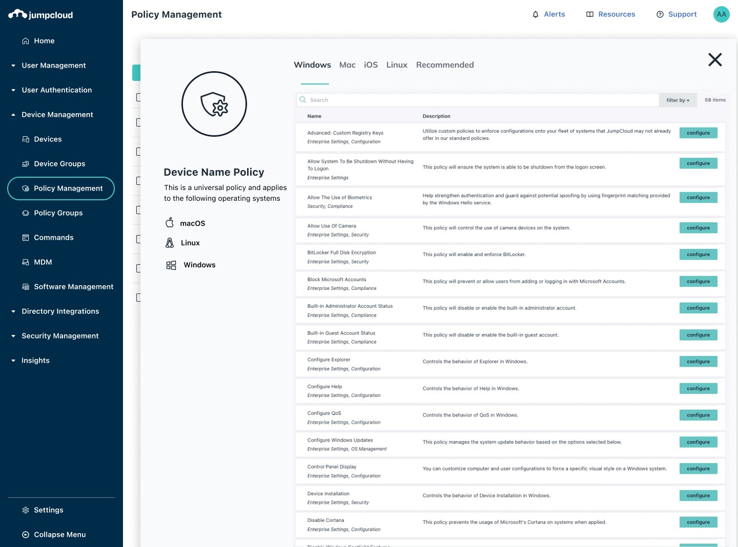 Simplified compliance
